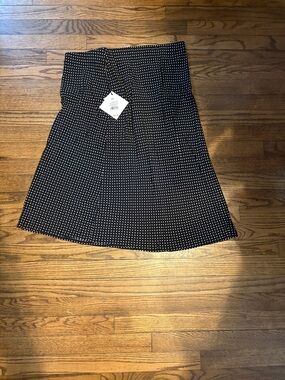 Ava & Viv Black A-Line Skirt with White Polka Dots